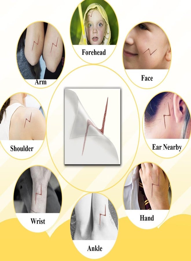 وشم مؤقت على شكل صاعقة برق من كول-باري، مثالي للهالوين، وحفلات أعياد الميلاد التنكرية السحرية، 24 قطعة - Image 5