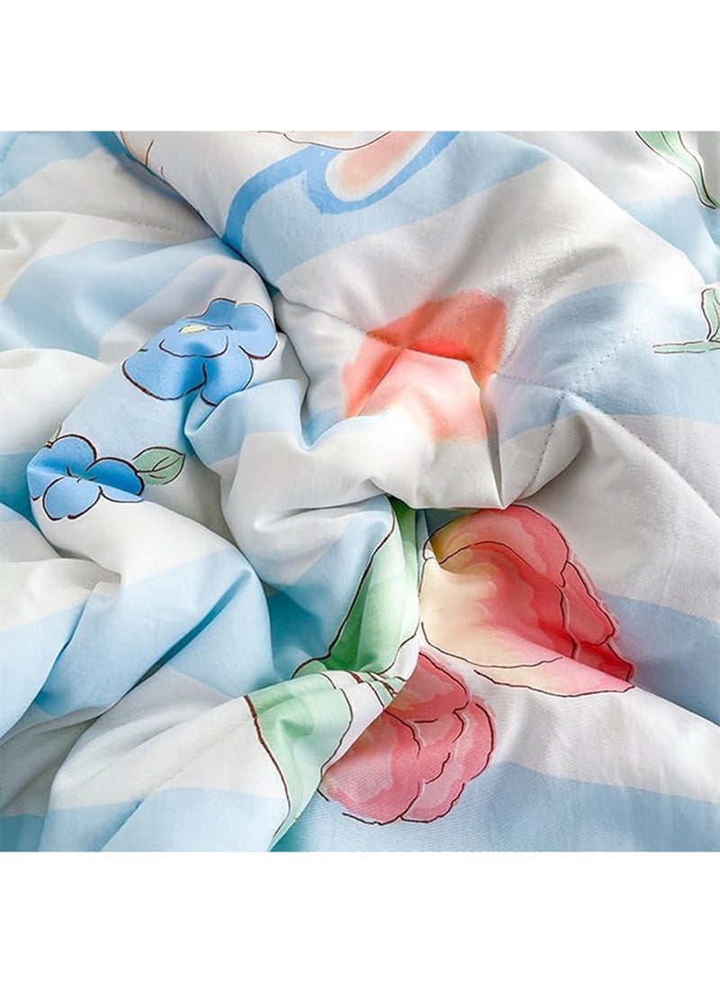 Jersey Cotton Quilted Toddler Blanket Soft Lightweight Baby Quilt for Boys & Girls Breathable Machine Washable Cozy Crib Blanket