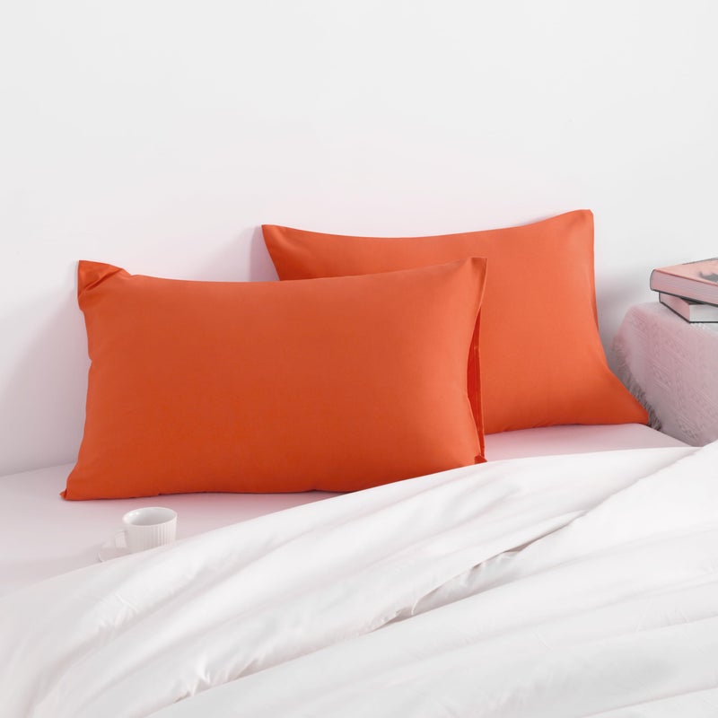 NTBAY King Pillow Cases Set of 2  2 Pack Brushed Microfiber 20x40 Pillow Cases  Soft  Wrinkle  Fade  Stain Resistant Brunt Orange Pillow Cases with Envelope Closure  20x40 Inches  Brunt Orange - Image 2