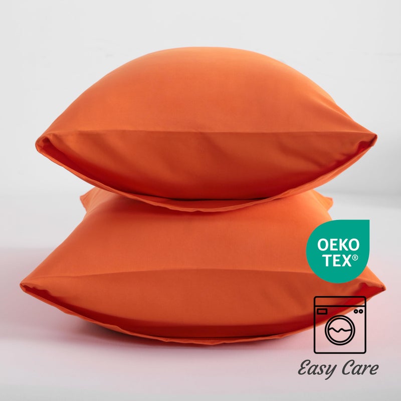 NTBAY King Pillow Cases Set of 2  2 Pack Brushed Microfiber 20x40 Pillow Cases  Soft  Wrinkle  Fade  Stain Resistant Brunt Orange Pillow Cases with Envelope Closure  20x40 Inches  Brunt Orange - Image 3
