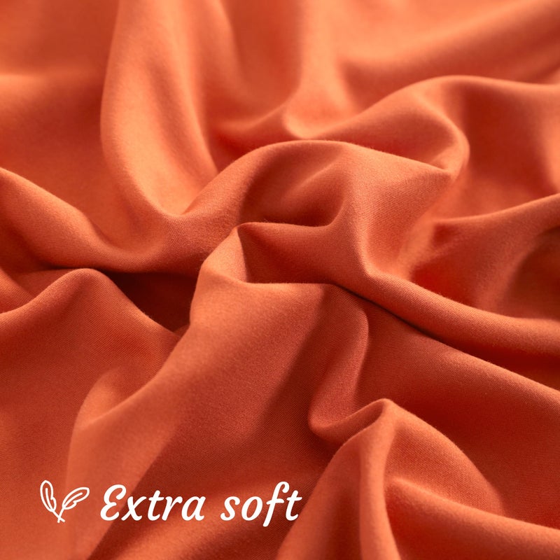 NTBAY King Pillow Cases Set of 2  2 Pack Brushed Microfiber 20x40 Pillow Cases  Soft  Wrinkle  Fade  Stain Resistant Brunt Orange Pillow Cases with Envelope Closure  20x40 Inches  Brunt Orange - Image 5