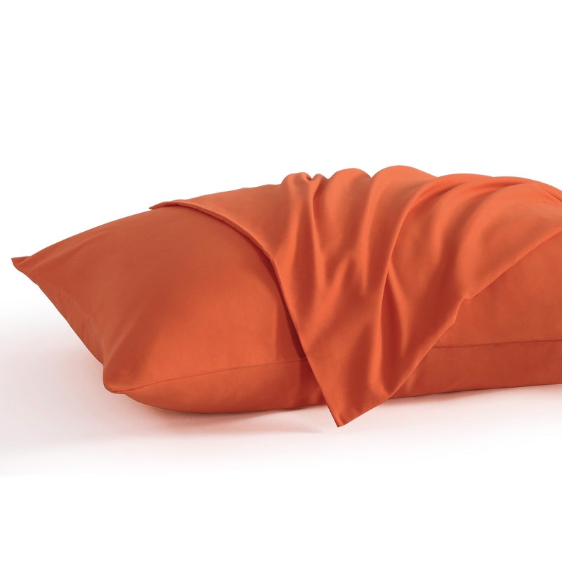 NTBAY King Pillow Cases Set of 2  2 Pack Brushed Microfiber 20x40 Pillow Cases  Soft  Wrinkle  Fade  Stain Resistant Brunt Orange Pillow Cases with Envelope Closure  20x40 Inches  Brunt Orange - Image 1