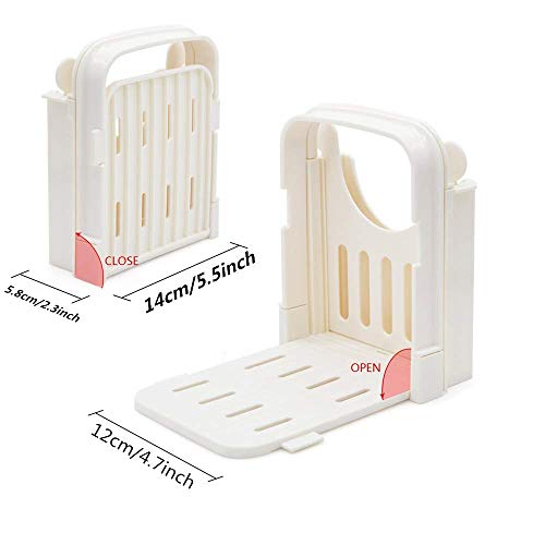 HYAM Bread Slicer, Adjustable Bread/Roast/Loaf Slicer Cutter,Folding Bread Toast Slicer Bagel Loaf Slicer Sandwich Maker Toast Slicing Machine with 5 Slice Thicknesses - Image 3