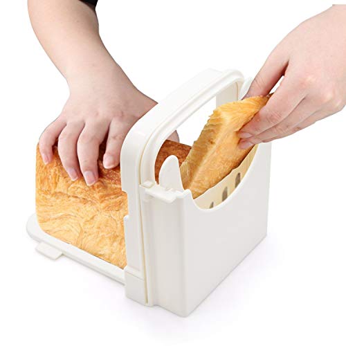 HYAM Bread Slicer, Adjustable Bread/Roast/Loaf Slicer Cutter,Folding Bread Toast Slicer Bagel Loaf Slicer Sandwich Maker Toast Slicing Machine with 5 Slice Thicknesses - Image 5