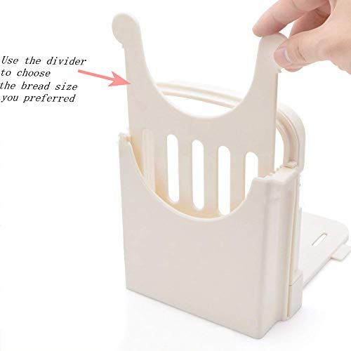 HYAM Bread Slicer, Adjustable Bread/Roast/Loaf Slicer Cutter,Folding Bread Toast Slicer Bagel Loaf Slicer Sandwich Maker Toast Slicing Machine with 5 Slice Thicknesses - Image 4