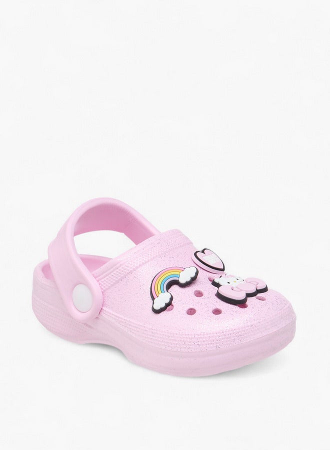 Hello Kitty أحذية جيبيتيز بتفاصيل مع حزام خلفي - Image 2