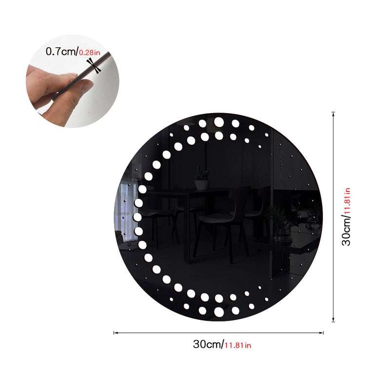 Jm1124-1131 Three-Dimensional Simple Hollow Wooden Acrylic Round Mirror Sticker Home Decorative Mirror Wall Sticker - Image 1