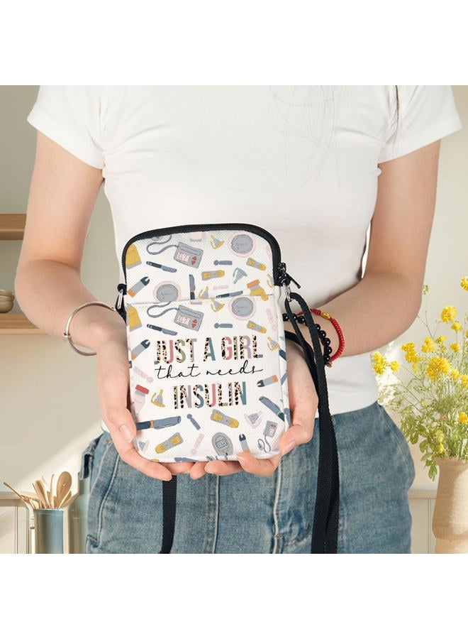 G2TUP Diabetes Insulin Crossbody Bag Diabetes Awareness Gifts Just A Gil That Needs Insulin Shoulder Bag Diabetic Supply Kit (Just Needs Insulin CB) - Image 2