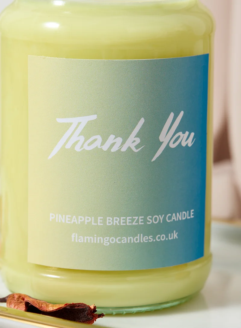 Flamingo Candles Pineapple Breeze Thank You Candle