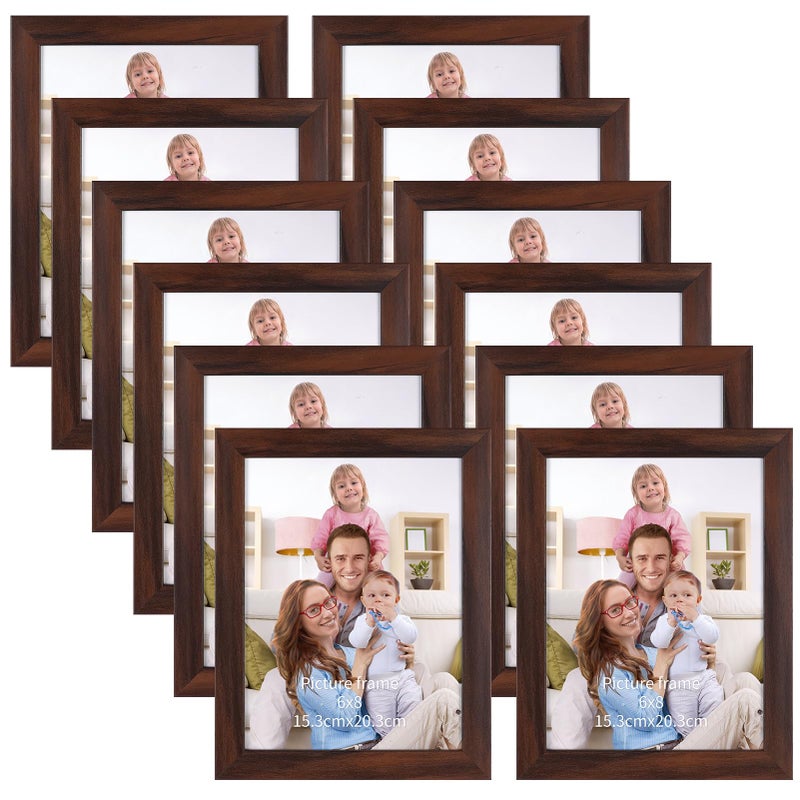 جيفت جاردن GiftGarden 6x8 إطار الصورة البني 6 × 8 إطارات الصور بالجدار أو عرض الطاولة 12 حزمة - Image 1