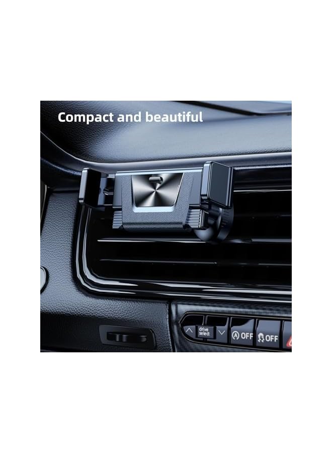 S-TOP Car Phone Holder, Car Air Vent Phone Holder, 360° Rotating Holder, Hands-Free, One-Handed Operation, Suitable for 4-7 Inch Smartphones/iPhone/Samsung (Black) - Image 2