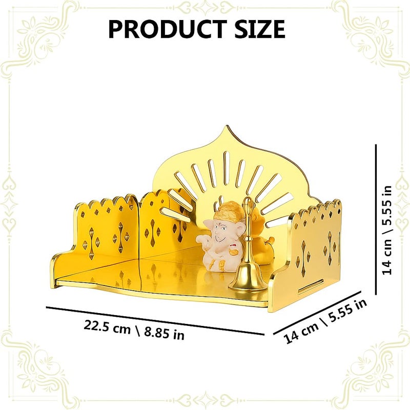 Fliptic معبد أكريليك خشبي صغير DIY || معبد بويا مثبت على الحائط، تشطيب لامع للمنزل، المكتب، المتجر || معبد خشبي صغير مثبت على الحائط || لون ذهبي || اصنعه بنفسك - Image 3