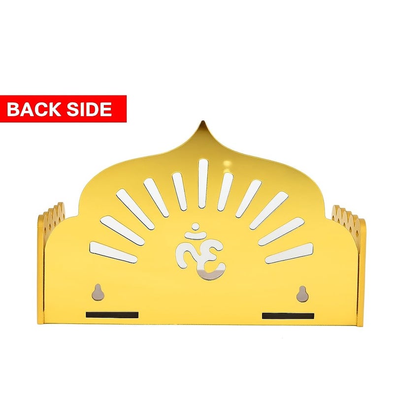 Fliptic معبد أكريليك خشبي صغير DIY || معبد بويا مثبت على الحائط، تشطيب لامع للمنزل، المكتب، المتجر || معبد خشبي صغير مثبت على الحائط || لون ذهبي || اصنعه بنفسك - Image 5