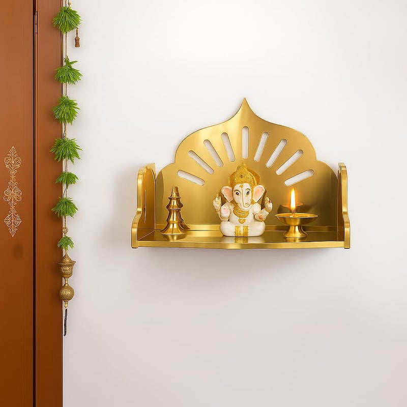 Fliptic معبد أكريليك خشبي صغير DIY || معبد بويا مثبت على الحائط، تشطيب لامع للمنزل، المكتب، المتجر || معبد خشبي صغير مثبت على الحائط || لون ذهبي || اصنعه بنفسك - Image 2