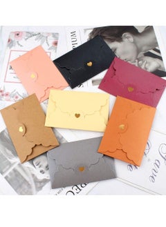 Y&D Envelope Gift Card Colorful Pearl Paper Mini With Foil Stamping Heart Buckle For Wrapping Letters Thank You Business Bank VIP (7 Colors 42 Pack)  - Image 2