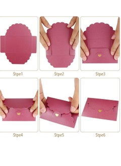 Y&D Envelope Gift Card Colorful Pearl Paper Mini With Foil Stamping Heart Buckle For Wrapping Letters Thank You Business Bank VIP (7 Colors 42 Pack)  - Image 5