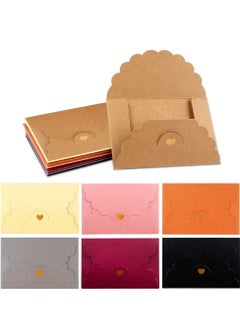 Y&D Envelope Gift Card Colorful Pearl Paper Mini With Foil Stamping Heart Buckle For Wrapping Letters Thank You Business Bank VIP (7 Colors 42 Pack)  - Image 1