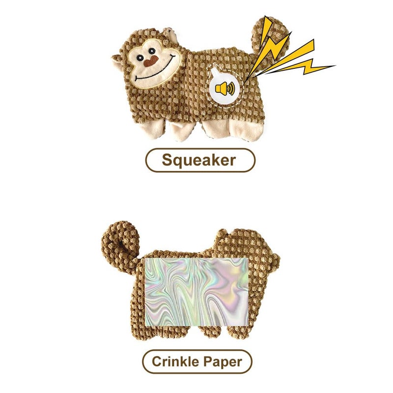 AZSSMUK Cute No Stuffing Dog Toy for Small, Medium Breeds, Fun for Indoor Puppies with Soft Squeaker and Crinkle Paper, No Mess Chew and Play (4 Pack) - Image 2