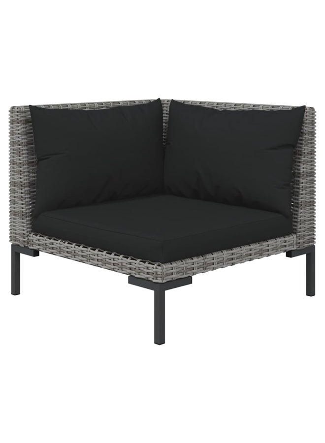 vidaxl 11 Piece Garden Lounge Set with Cushions Poly Rattan Dark Grey 3099899 - Image 3