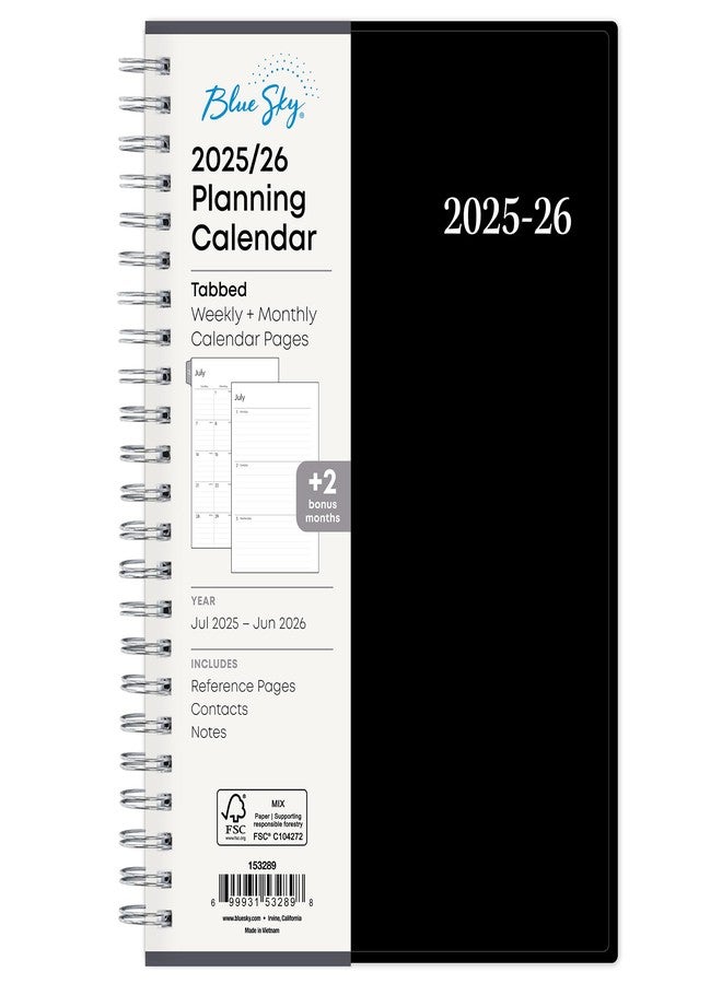 Blue Sky 2025-2026 Weekly and Monthly Academic Year Planner Calendar, July 2025 - June 2026, 5" x 8", Flexible Cover, Wirebound, Laminated Tabs, Enterprise (Enterprise 2025-2026, 5" x 8") - Image 1