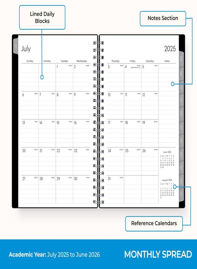 Blue Sky 2025-2026 Weekly and Monthly Academic Year Planner Calendar, July 2025 - June 2026, 5" x 8", Flexible Cover, Wirebound, Laminated Tabs, Enterprise (Enterprise 2025-2026, 5" x 8") - Image 4