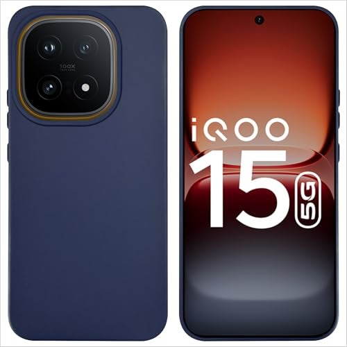 SBMS Silicone Back Cover Case for iQOO 15 5G | Soft Micro-Fibre Lining Inside | Camera Protection Bump | Shockproof Back Cover Case for iQOO 15 5G (Candy Cloth_Blue) - Image 1