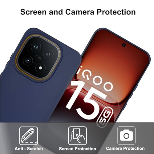 SBMS Silicone Back Cover Case for iQOO 15 5G | Soft Micro-Fibre Lining Inside | Camera Protection Bump | Shockproof Back Cover Case for iQOO 15 5G (Candy Cloth_Blue) - Image 2