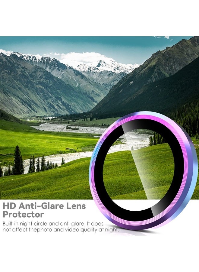 CloudValley [3+2Pcs Camera Lens Protector for Samsung Galaxy S23 Ultra, 9H Tempered Glass + Aluminum Alloy Metal Individual Lens Screen Ring for S23 Ultra 6.8in 5G 2023 - Colorful  - Image 5