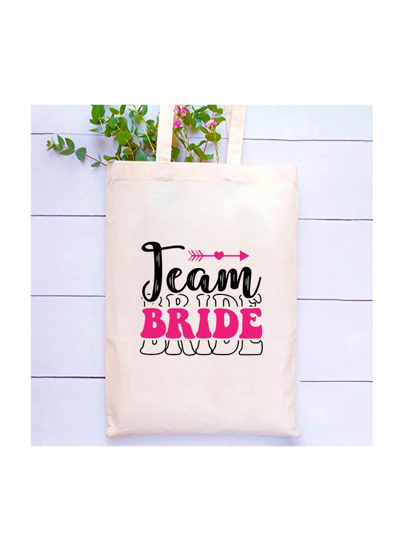 PRINTSHOP4ME Team Bride Bachelorette Party Favor Cotton Tote Bags for the Wedding Party - Bridesmaid Gift Bags with Fun Team Bride Designs - Bachelorette Party Supplies - Image 2