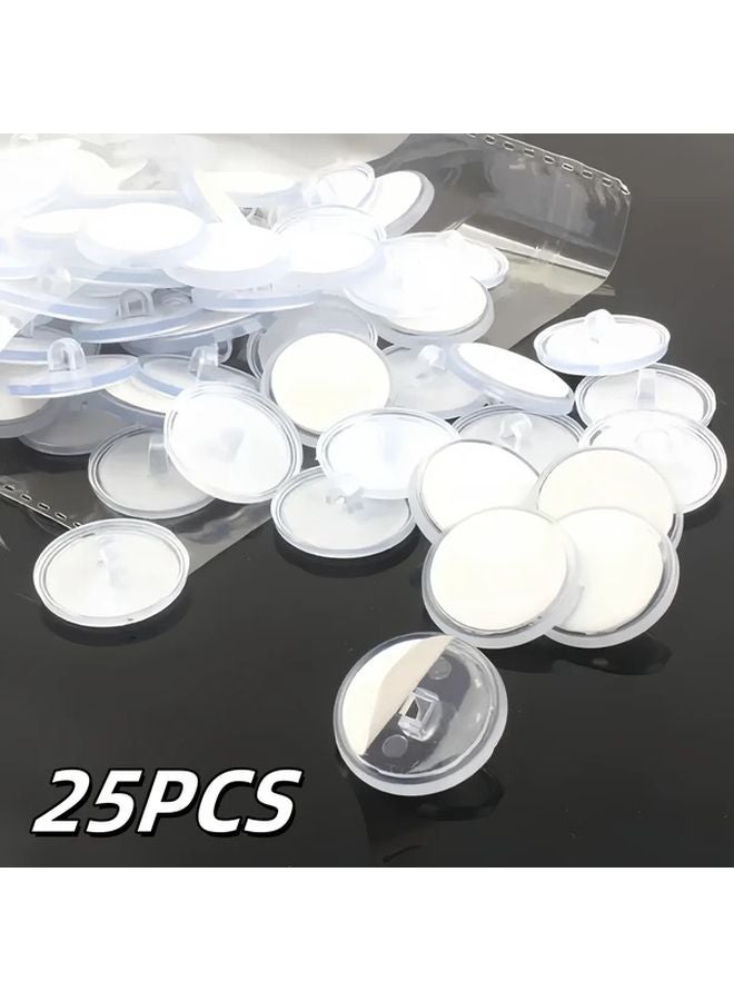 25pcs Transparent Self Adhesive Ceiling Hooks Rust Resistant Strong Hanging Wall Storage - Image 1