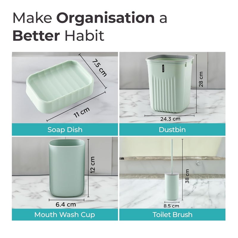 The Better Home Bathroom Accessories Set of 8 Pcs Soap Dispenser for Bathroom Toothbrush Holder Soap Case for Bathroom Toilet Cleaner Brush Bathroom Accessories Items - Image 5