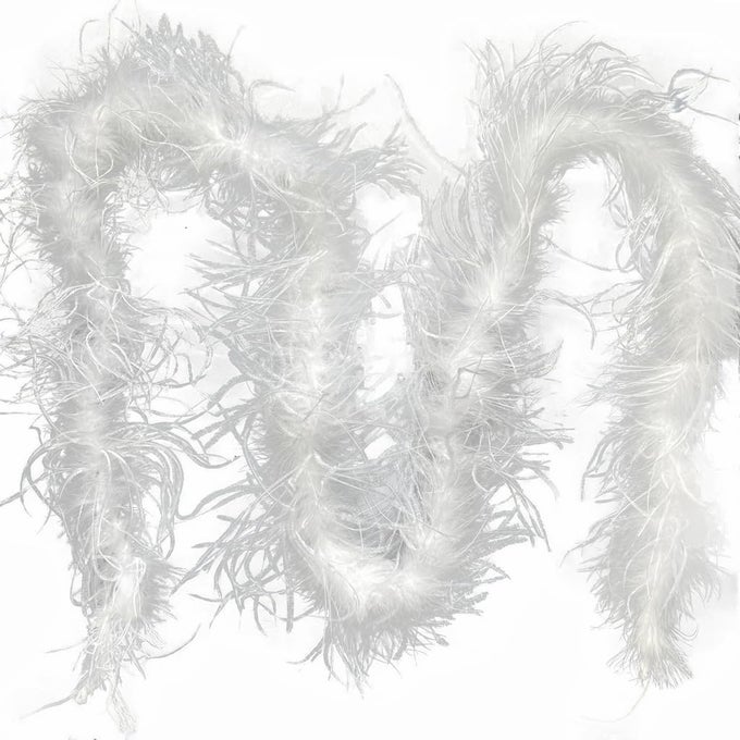 72inch Length 1ply Ostrich Feather Boa for WeddingParty Decoration Feather ScrafWhite