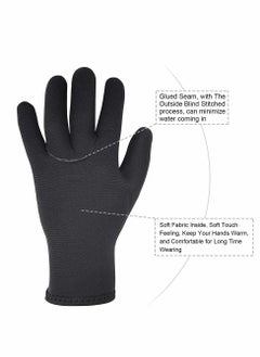 SYOSI Water Gloves, 3mm & 5mm Neoprene Five Finger Warm Wetsuit Winter Gloves for Scuba Diving Snorkeling Paddling Surfing Kayaking Canoeing Spearfishing Skiing  - Image 3