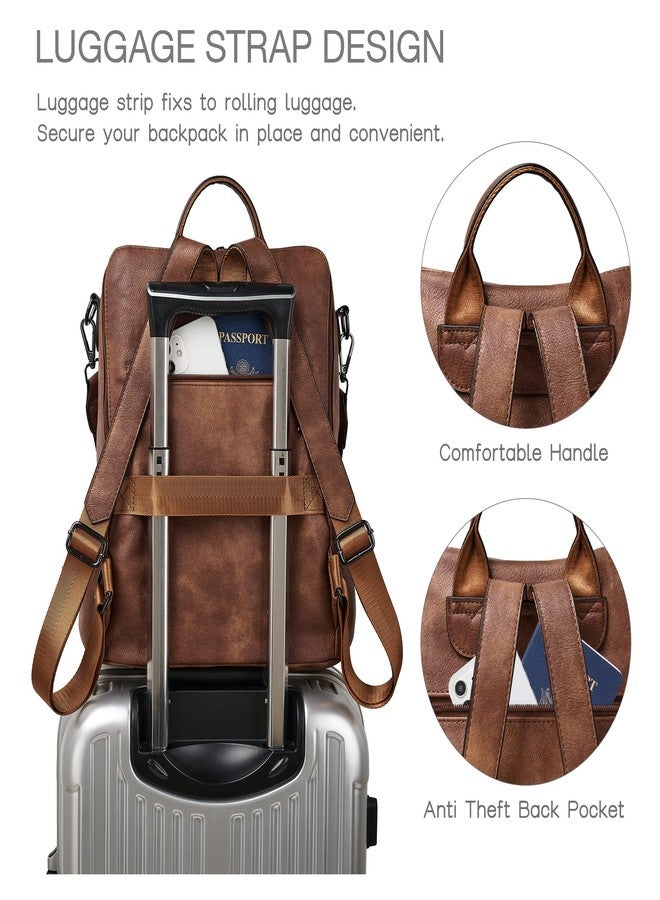 Shrrie Backpack Purse for Women Leather Backpack Fashion Designer Travel Backpack Convertible Shoulder Bag - Image 3
