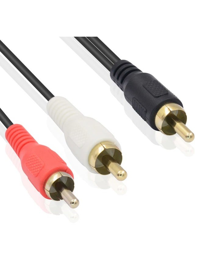Poyiccot RCA Splitter - Male to Male Cable, Y Splitter 1 to 2 RCA Male Stereo Audio Subwoofer Cable - 25cm/10inch - Image 2