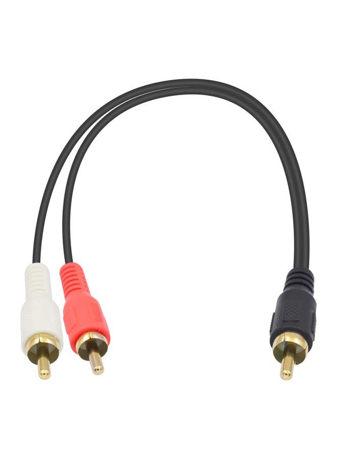 Poyiccot RCA Splitter - Male to Male Cable, Y Splitter 1 to 2 RCA Male Stereo Audio Subwoofer Cable - 25cm/10inch - Image 1