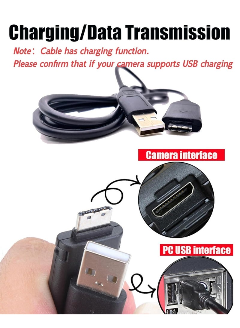 إيغويل كابل USB 5ft متوافق مع شاحن الكاميرا سامسونج SUC-3 SUC-5 SUC-7 متوافق مع L200 ، PL-120 ، P1000 ، TL-105 ، SL-420 ، TL-100 ، SH-100 ، ST-65 ، SL-201 ، PL-210 ، PL-200 ، TL-205 ، TL-100 ، PL-121 ، (1.5M 1PACK) - Image 2