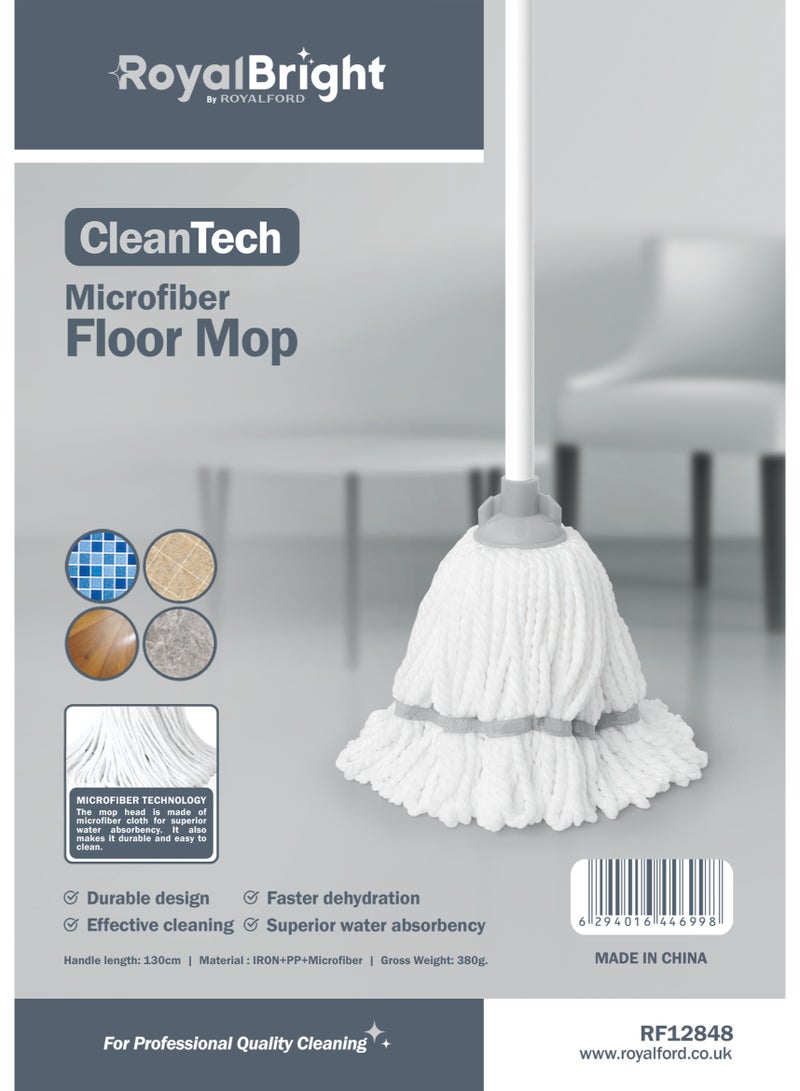 Royalford Microfiber Floor Mop- RF12848/ for Dry and Wet Cleaning, Removable and Washable Head/ Suitable for all Floor types - Image 5