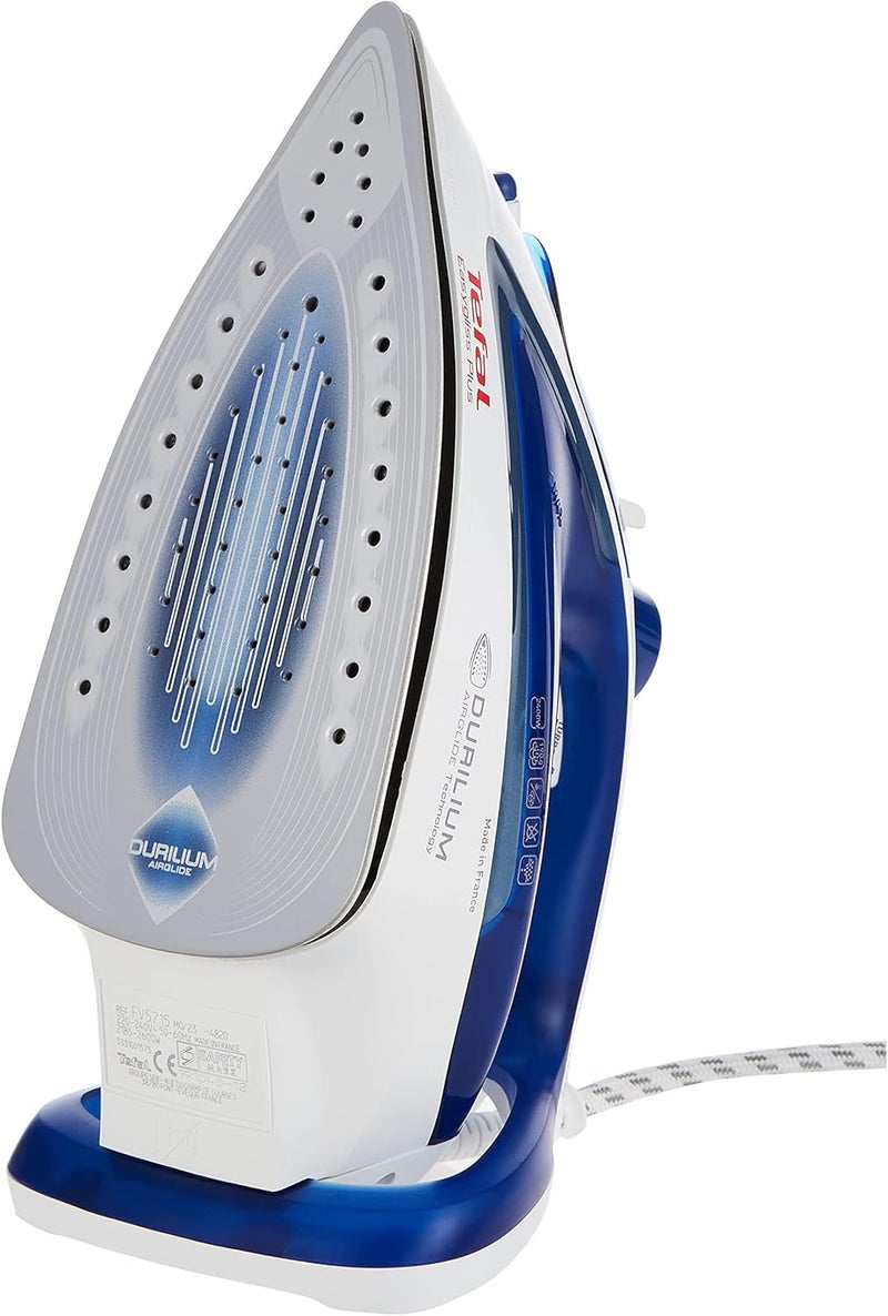 تيفال مكواة بخار TEFAL | تدفق بخار مستمر بمعدل 45 جرامًا في الدقيقة، و190 جرامًا في الدقيقة مع وظيفة تعزيز القوة للأقمشة السميكة | قوة 2400 واط | سعة 270 مل | تردد 50/60 هرتز | تقنية Easygliss+ | FV5715M0 - Image 3