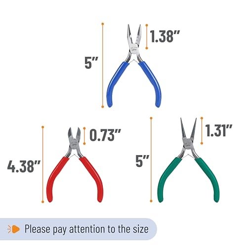 Mr. Pen- Jewelry Pliers, 3 Pack, Jewelry Making kit, Mini Pliers for Jewelry Making, Wire Cutters for Jewelry Making - Image 2
