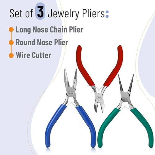 Mr. Pen- Jewelry Pliers, 3 Pack, Jewelry Making kit, Mini Pliers for Jewelry Making, Wire Cutters for Jewelry Making - Image 3