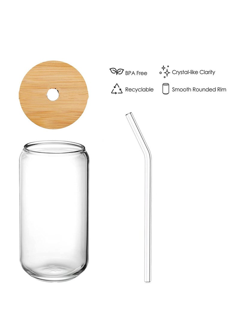 Can Glass with Lids and Straw Can Shaped Glass Cups 16oz Glass Cups Drinking Glasses Iced Coffee Glasses Cup Smoothie Cups Tumbler Glass Reusable Boba Cup Drinking Glasses Set of 2 - pzsku/ZAB8A5BBEBF4FF2F1EB81Z/45/_/1729764203/95afd914-a03b-4b91-8dfc-f339d5c0d053