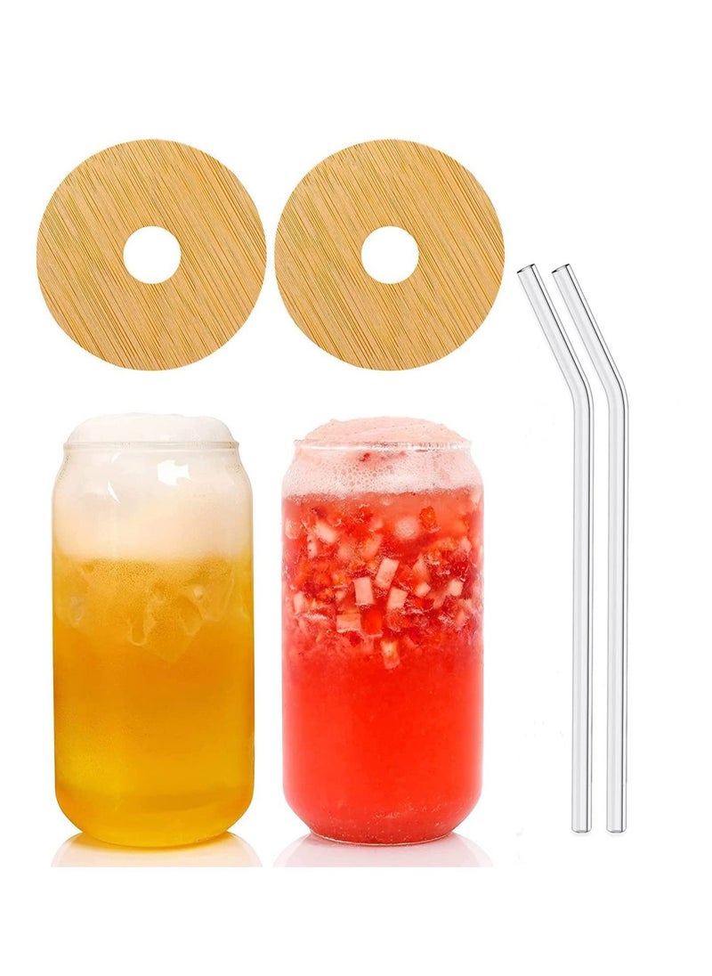 Can Glass with Lids and Straw Can Shaped Glass Cups 16oz Glass Cups Drinking Glasses Iced Coffee Glasses Cup Smoothie Cups Tumbler Glass Reusable Boba Cup Drinking Glasses Set of 2 - pzsku/ZAB8A5BBEBF4FF2F1EB81Z/45/_/1729764212/0b53641a-3022-46cb-9358-d83f63a90cfd