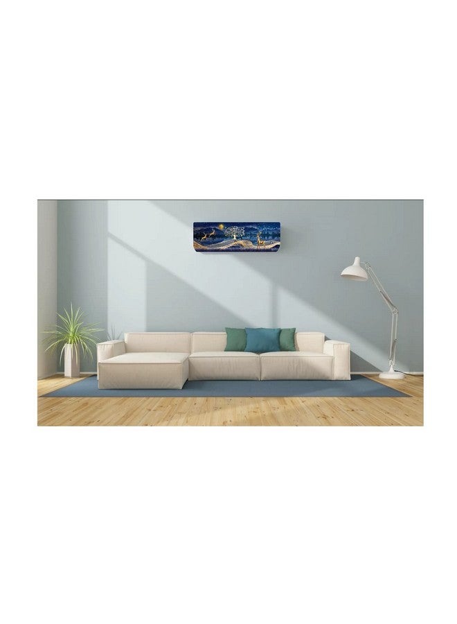 DARSHANAM World Printed Air Conditioning Dust Cover Folding Designer Ac Cover for Indoor Split Ac 1 ton (91 x 31 x 21.5cm | Gold Deer Printed) (Neavy), Polyester - Image 5