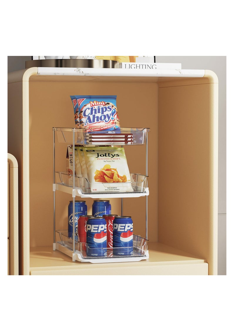 SYOSI Multi-Purpose Bathroom Under Sink Organizers and Storage, 3-Tier, Stackable Clear Pantry Organization and Storage, acrylic pantry organizers, Pull Out Kitchen Cabinet Organizer with Movable Dividers - Image 1
