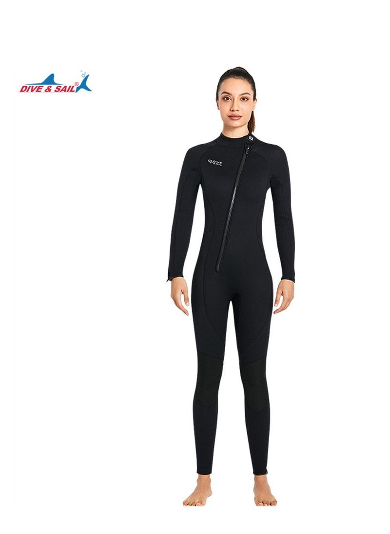 DIVE & SAIL Warm Super Elastic Wear-resistant Wet Suit Cold Proof Wetsuit Winter Swimming Suit Black  - Image 1