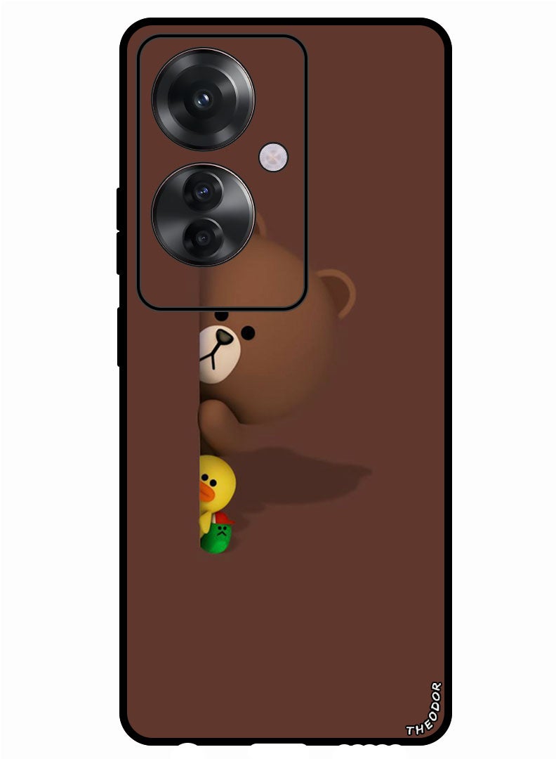 Theodor Protective Case Anti Scratch Shock Proof Bumper Cover For Oppo Reno 11F Bear Hiding - Image 1