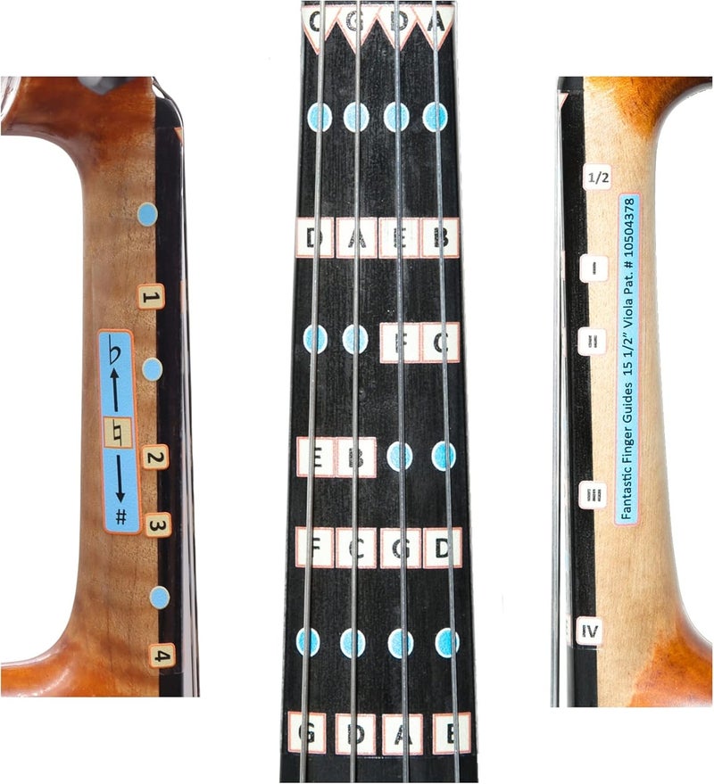 FFG NOTE THE DIFFERENCE Fantastic Finger Guide for Violas | Stringed Musical Instruments | Fingerboard and Fretboard Stickers for Learning All Notes | Kids/Adult Beginner Viola Finger Guide |15.5" Size - Image 1