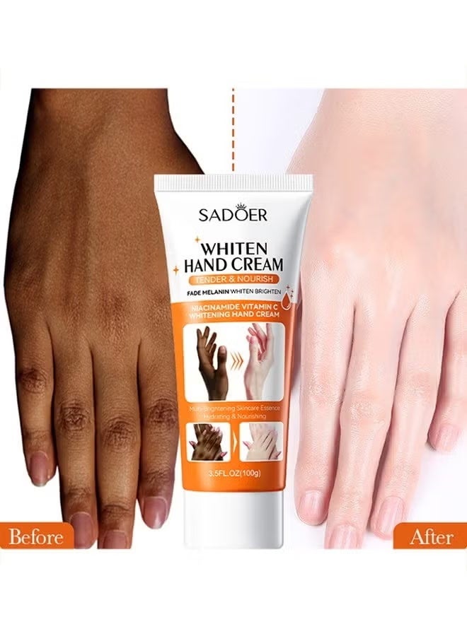 SADOER Nicinamide Vitamin C Whitening Hand Cream-Dark Knuckles Fast Brighten Serum, Cracked Soft Moisturizer, Hand Cream, Elbows, Knee, Black Skin, Lighten Stains Remover Product - Image 1