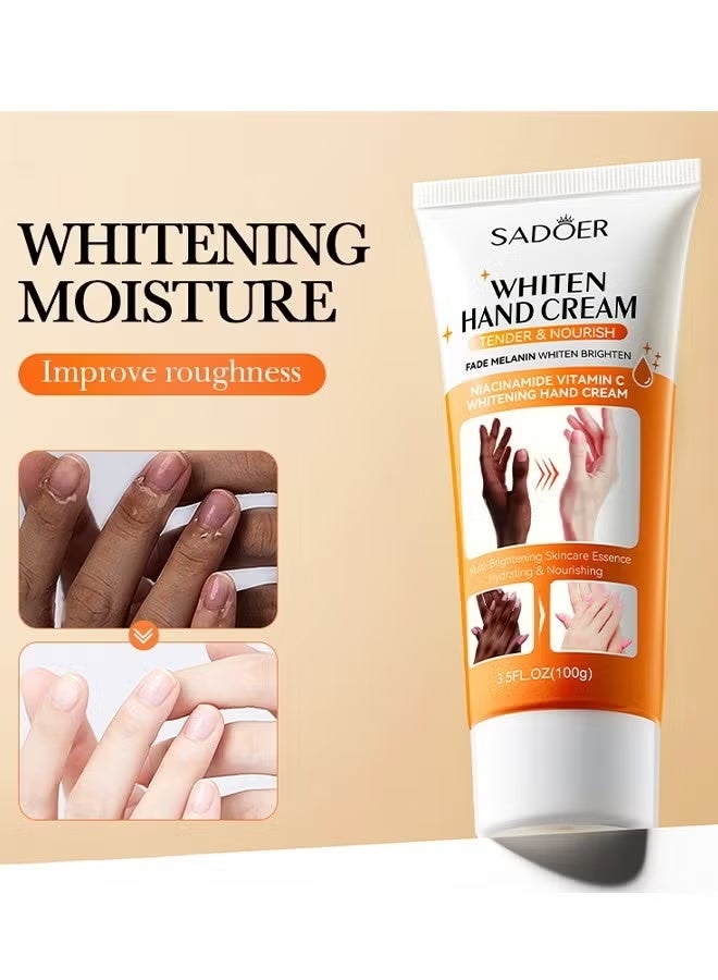 SADOER Nicinamide Vitamin C Whitening Hand Cream-Dark Knuckles Fast Brighten Serum, Cracked Soft Moisturizer, Hand Cream, Elbows, Knee, Black Skin, Lighten Stains Remover Product - Image 2